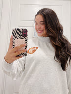 Game Day Sequin Mock Neck Sweatshirt