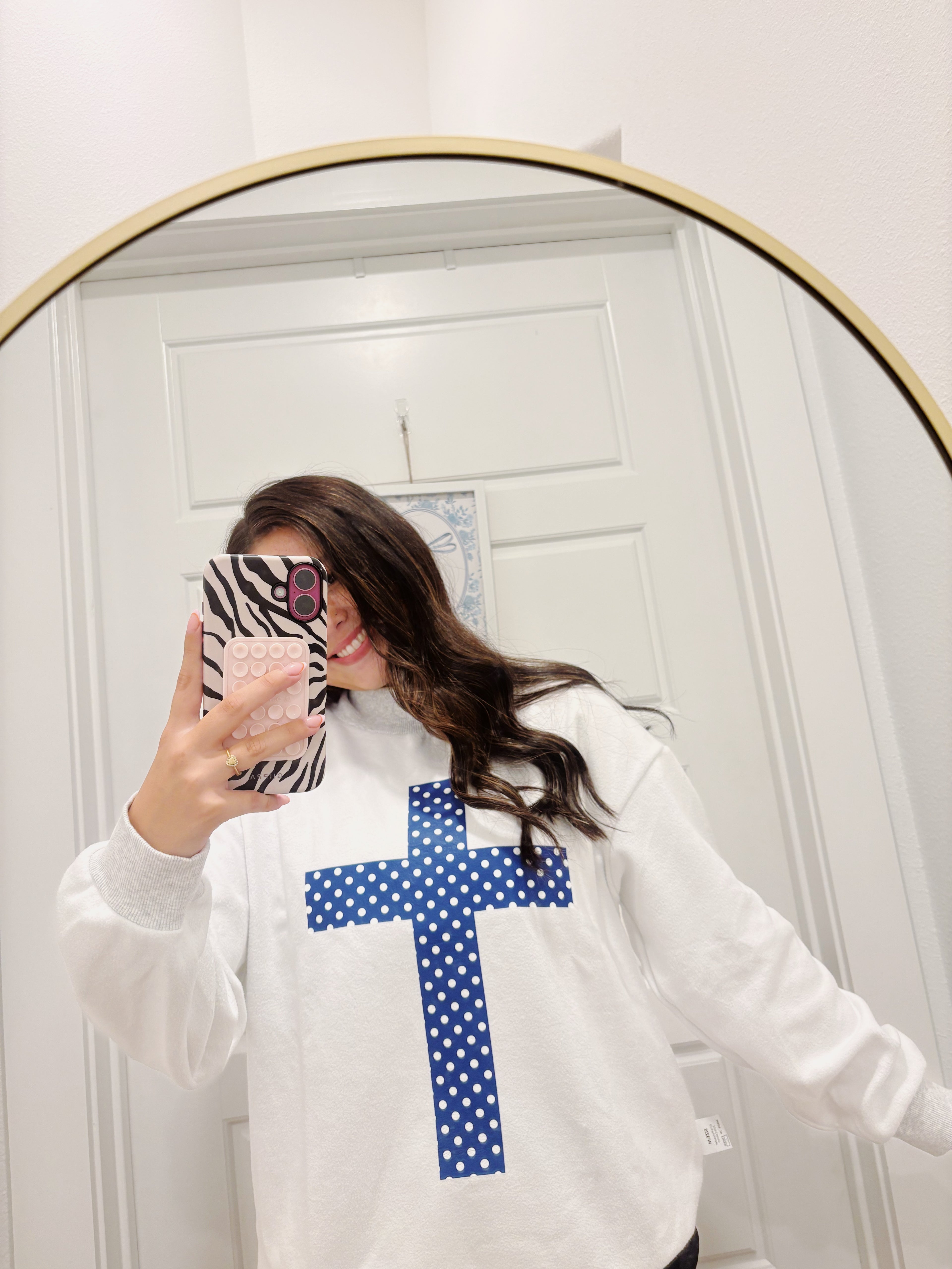 Faith Polka Dot Reversible Mock Neck Sweatshirt