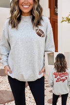Game Day Sequin Mock Neck Sweatshirt